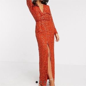 ASOS Sequin Wrap Maxi Dress